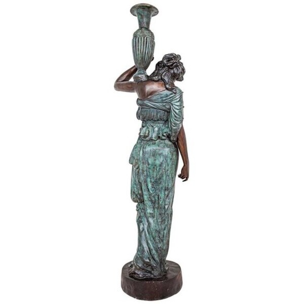 Dione Greek Water Goddess Cast Bronze Garden Statue Urn on Shoulder